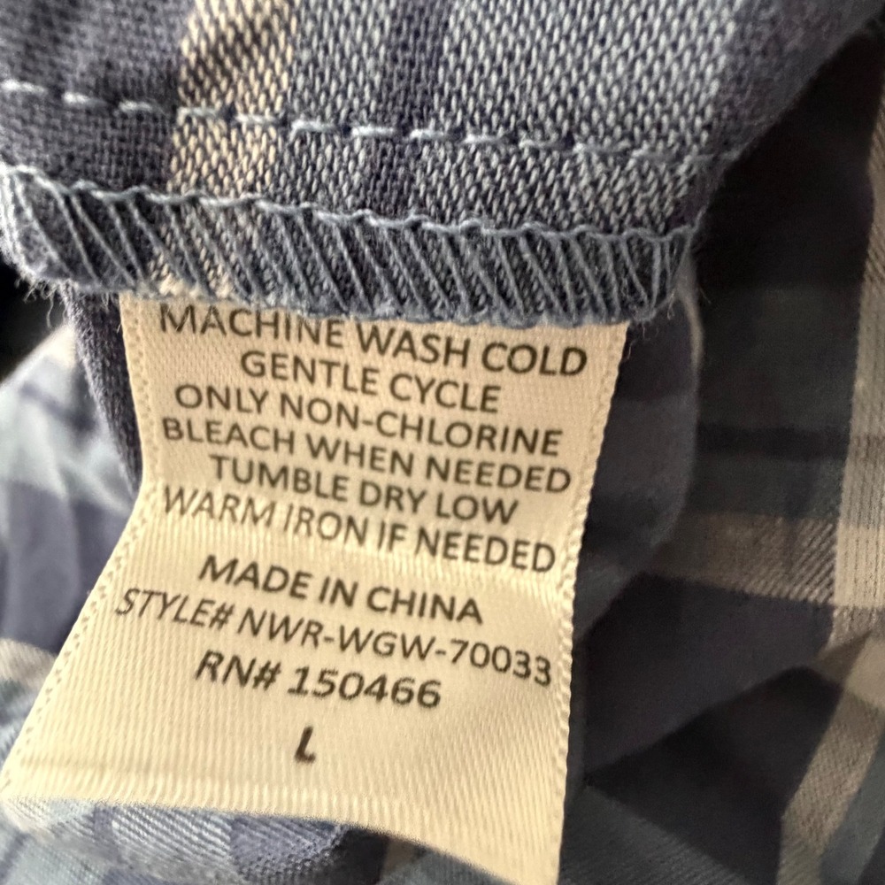 Market & Spruce Laysee Maxi Dress Blue Plaid Ruffle V-Neck Size L NWT - Picture 8 of 8